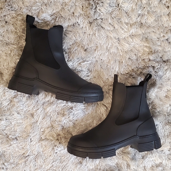 Ganni Shoes - Ganni Black Women's City Slip-On Chelsea Rain Boot 36 size 5.5